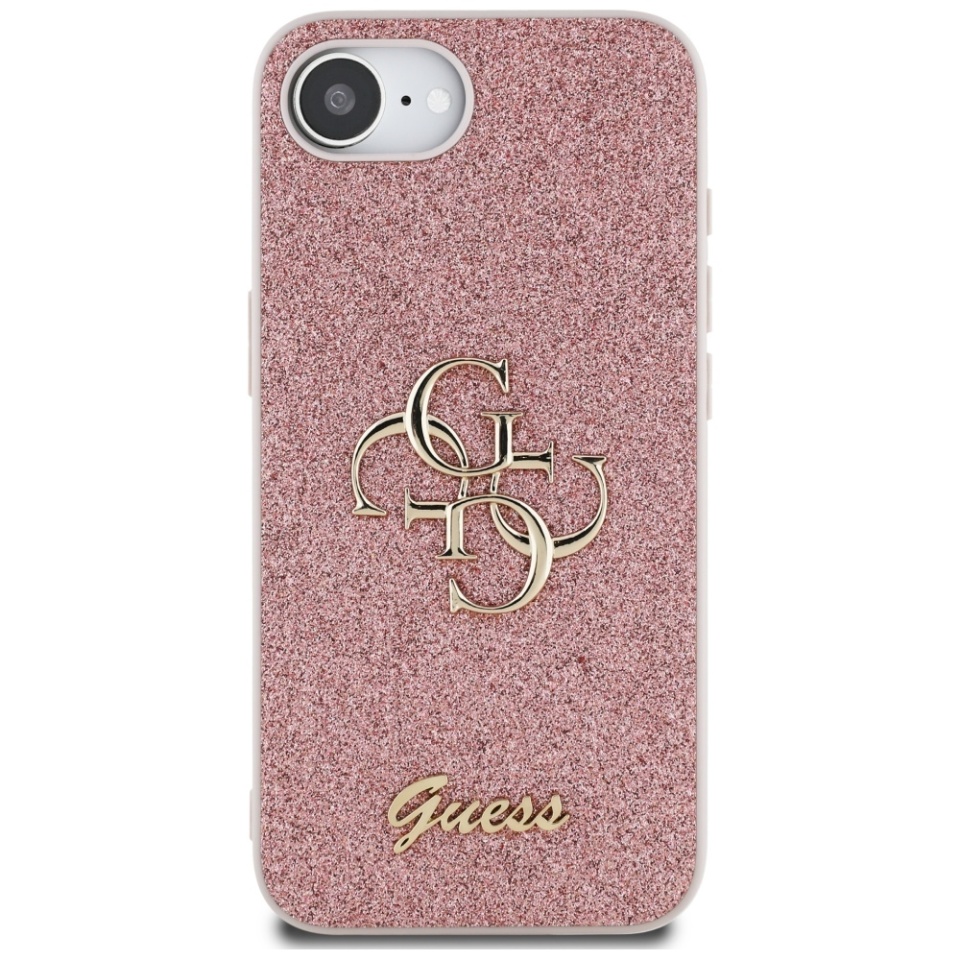 Husa pentru iPhone 16e, Glitter Fixed Big 4G, Protectie Slim, Guess, Roz - 1 | YEO
