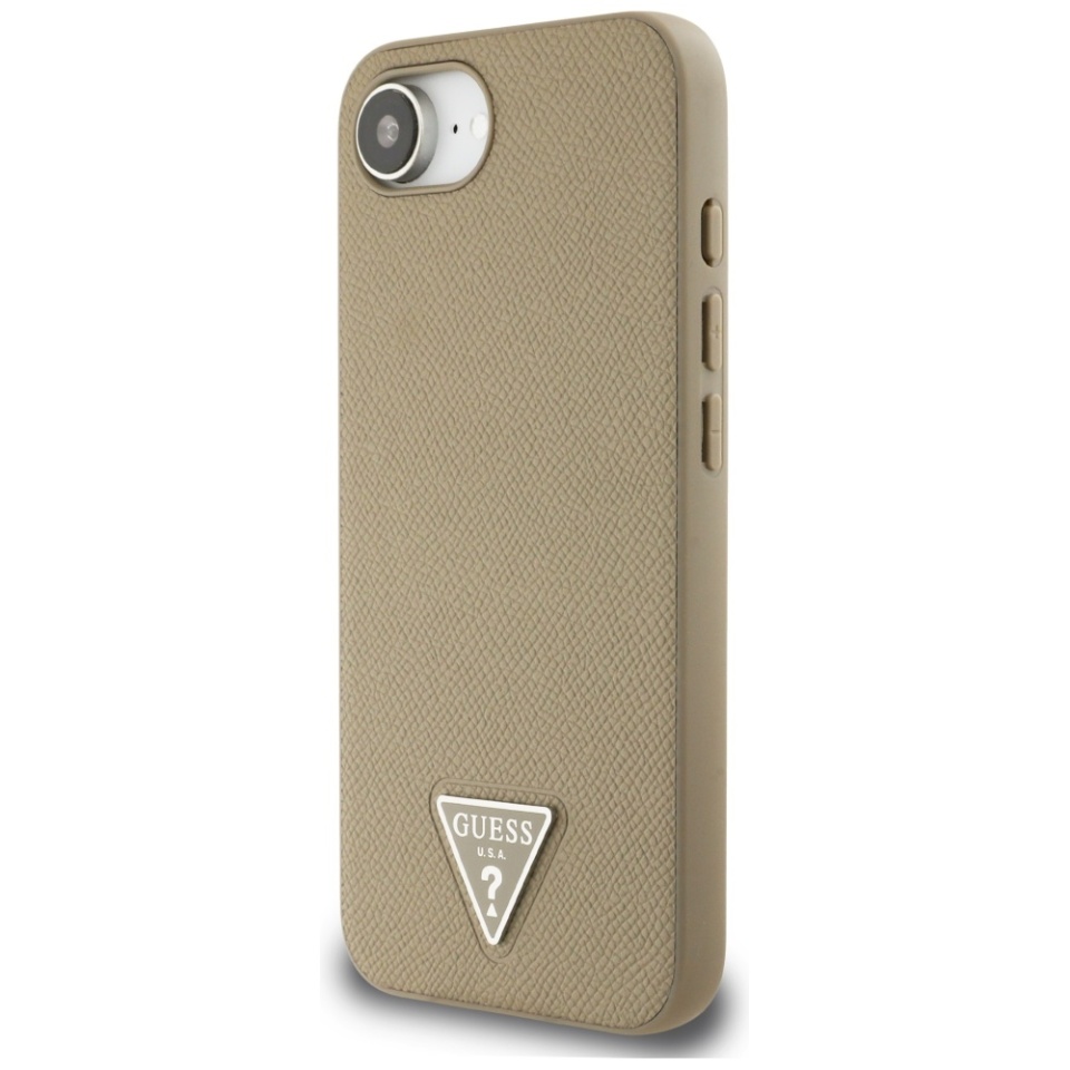 Husa pentru iPhone 16e, Grained Triangle, Guess, Maro - 3 | YEO