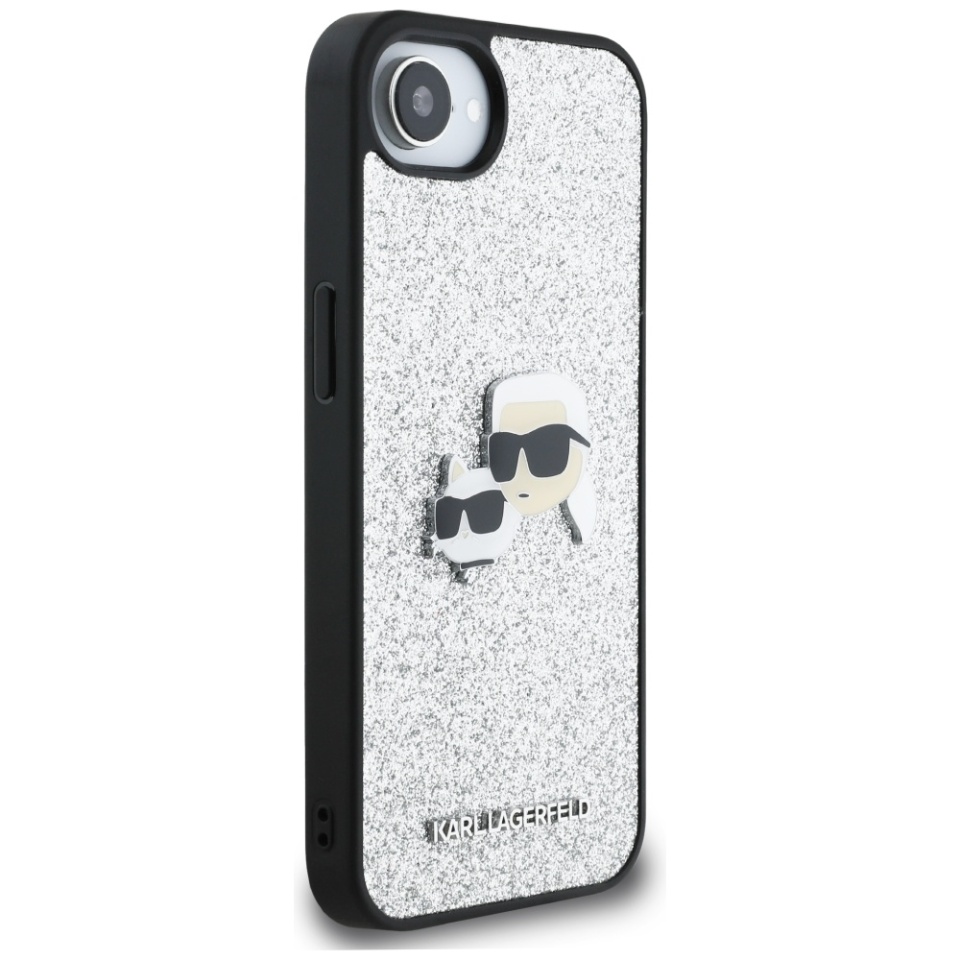 Husa pentru iPhone 16e, Hardcase Glitter, Karl Lagerfeld, Argintiu - 2 | YEO