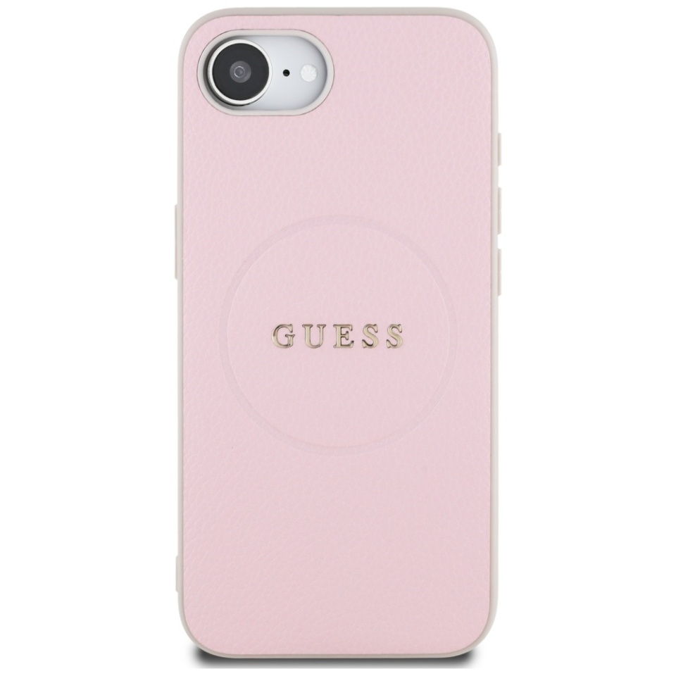 Husa pentru iPhone 16e, Saffiano Iridescent Script, Guess, Roz - 1 | YEO
