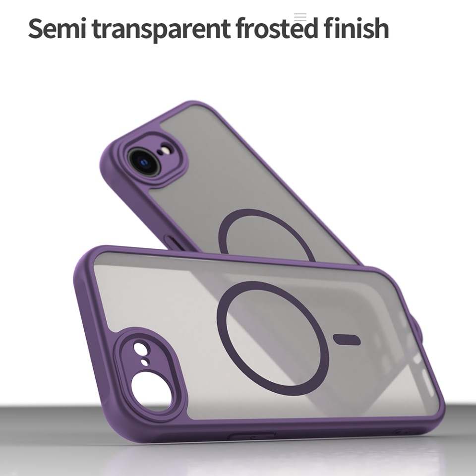 Husa pentru iPhone 16e, SKYDDAR INNOVATION, HaloFrost MagSafe II, Antisoc, set cu sticker, Mov - 3 | YEO