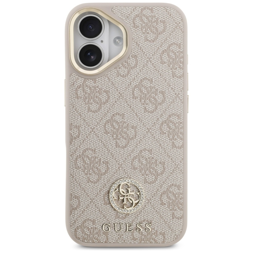 Husa pentru iPhone 17, 4G Strass Logo with Big Strap Metal Button MagSafe, Protectie Slim, Roz - 1 | YEO