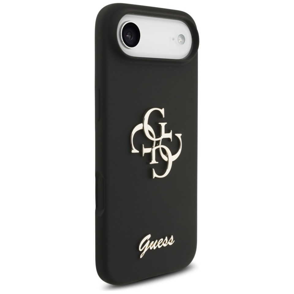 Husa pentru iPhone 17 Air, Silicone Big 4G Script, Protectie Slim, Negru - 2 | YEO