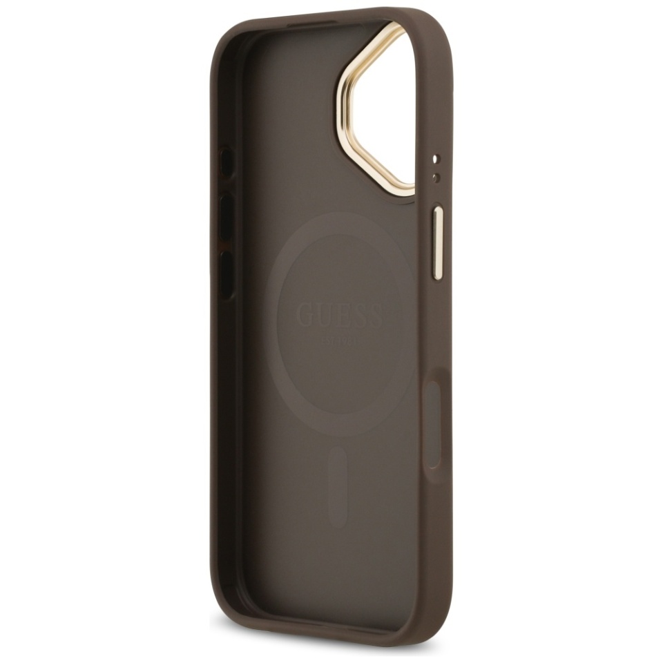 Husa pentru iPhone 17, Guess, Hardcase 4G Classic MagSafe, Maro - 2 | YEO