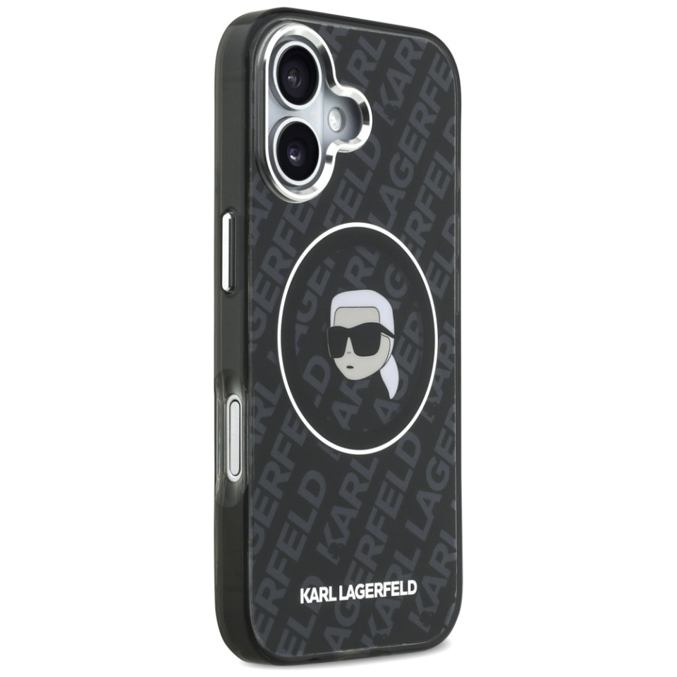 Husa pentru iPhone 17, IML Glitter K&C Heads Logo MagSafe, Clear Mono Karl&Choupette - 1 | YEO