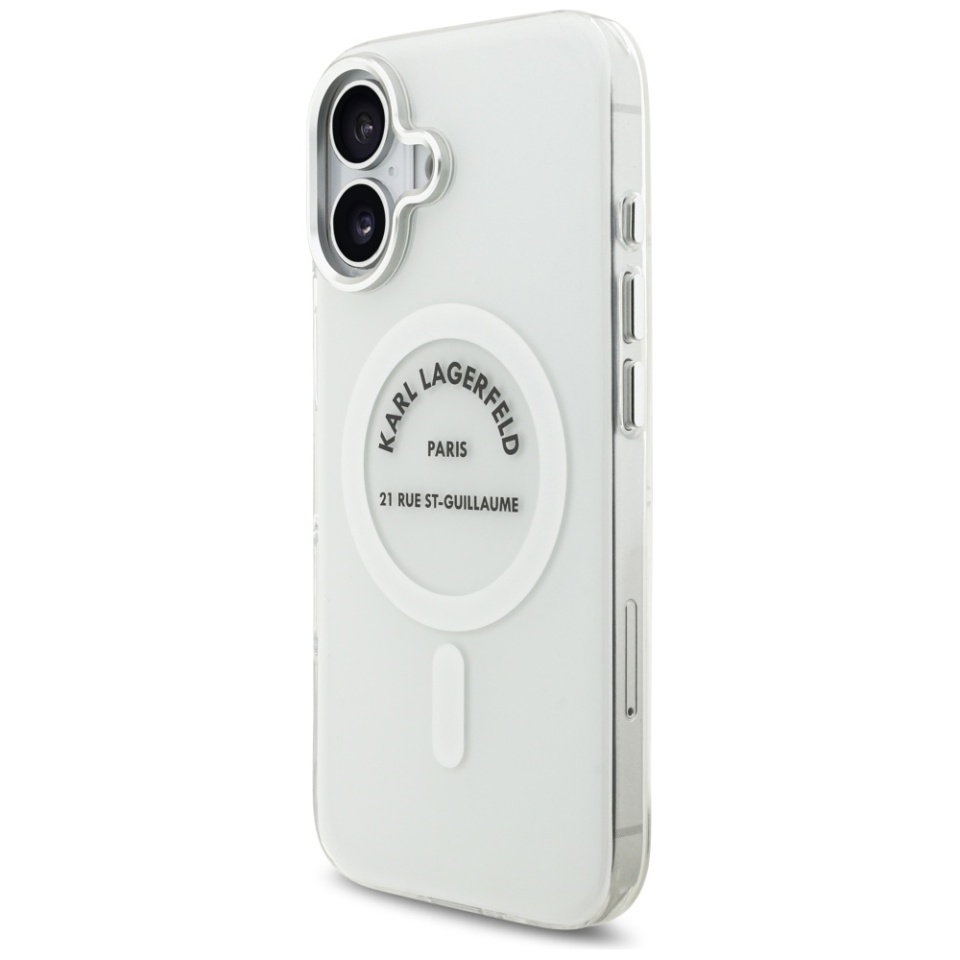 Husa pentru iPhone 17, IML Glitter K&C Heads Logo MagSafe, Clear Mono Karl&Choupette - 2 | YEO