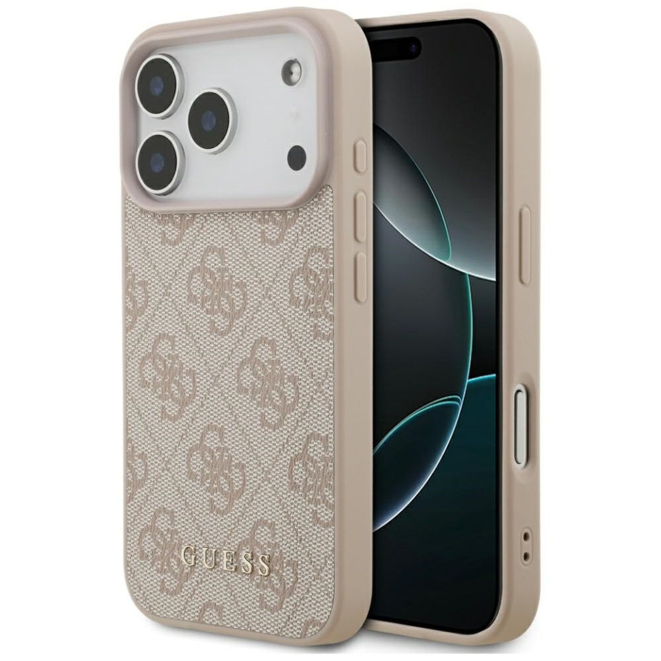 Husa pentru iPhone 17 Pro, Guess Hardcase 4G Classic, Roz
