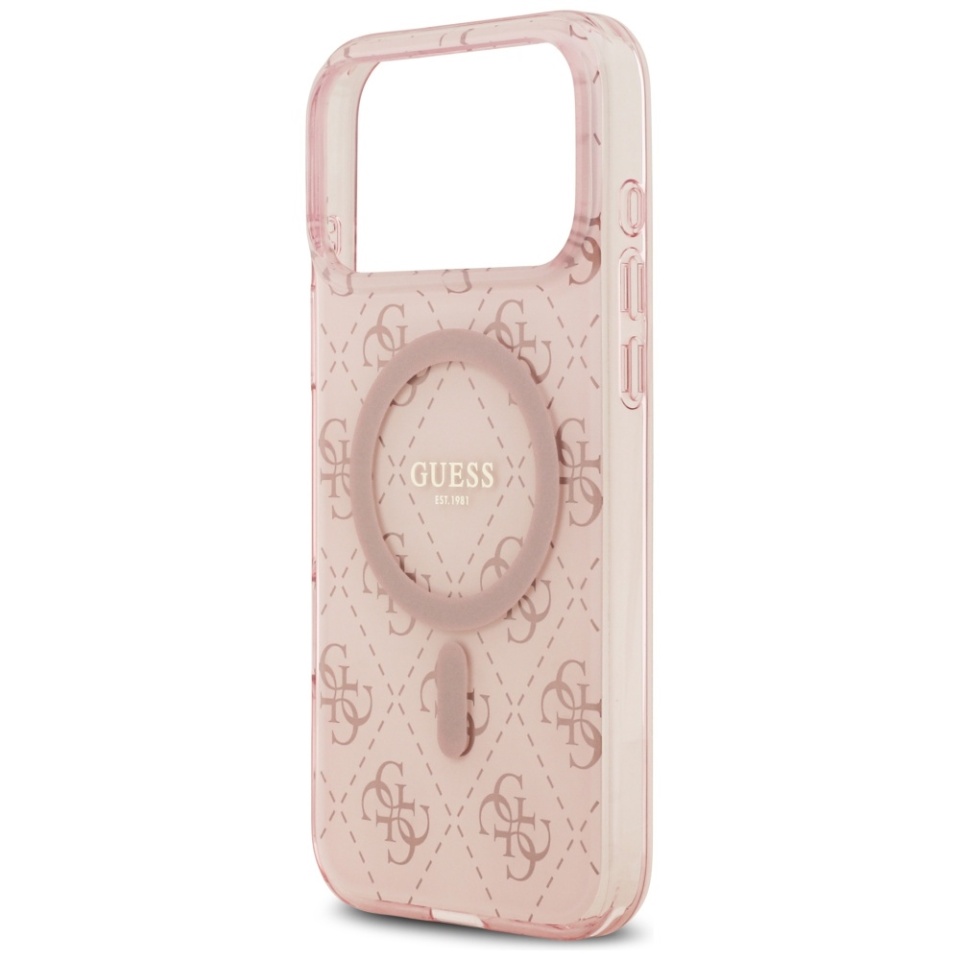 Husa pentru iPhone 17 Pro, IML 4G Background MagSafe, Guess, Roz - 3 | YEO