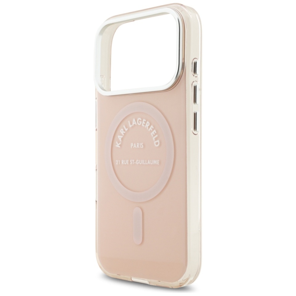 Husa pentru iPhone 17 Pro, IML Glitter K&C Heads Logo MagSafe, Clear Mono Karl&Choupette - 3 | YEO
