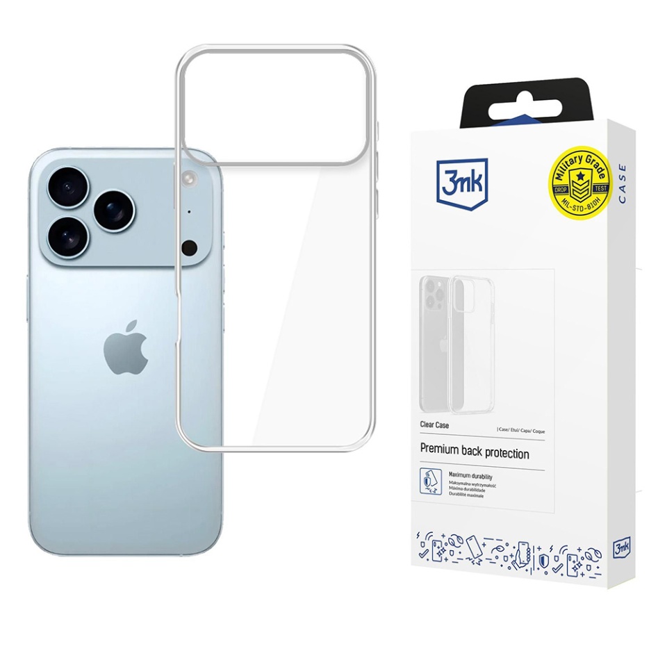 Husa pentru iPhone 17 Pro Max, din silicon, 3mk Clear Case, Transparent