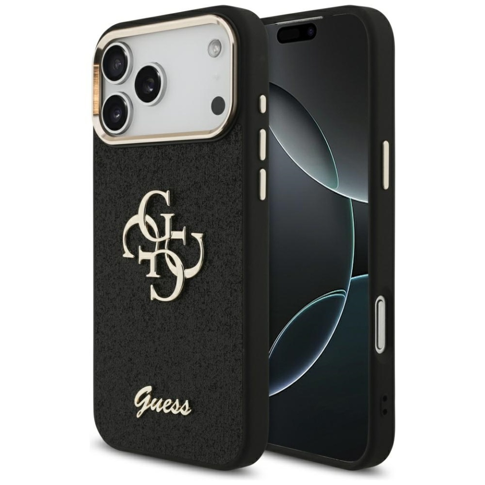 Husa pentru iPhone 17 Pro Max, Glitter Fixed Big 4G, Protectie Slim, Guess, Negru