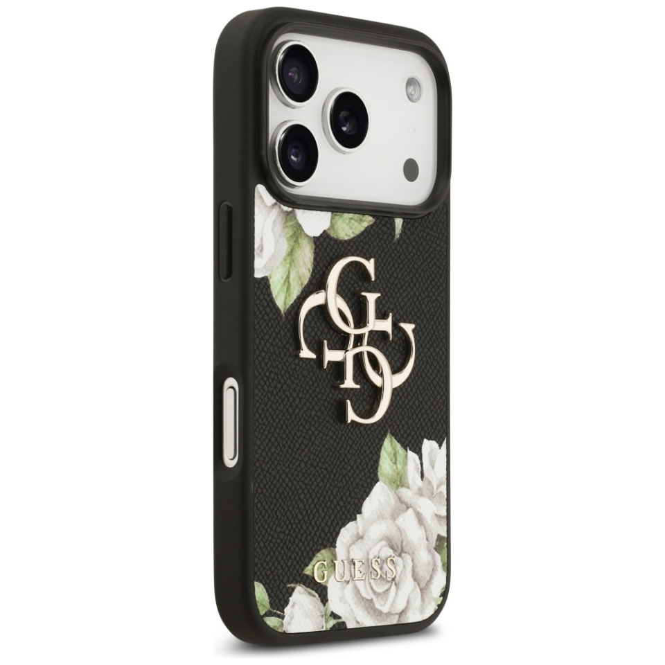 Husa pentru iPhone 17 Pro Max, Hardcase 4G Grained Roses Big Logo, Protectie Slim, Compatibila, Negru - 3 | YEO