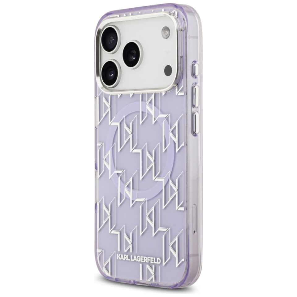 Husa pentru iPhone 17 Pro Max, IML Glitter K&C Heads Logo MagSafe, Clear Mono Karl&Choupette - 3 | YEO
