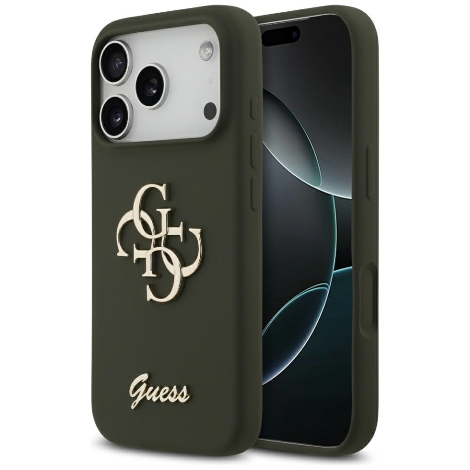 Husa pentru iPhone 17 Pro Max, Silicone Big 4G Script, Protectie Slim, Kaki