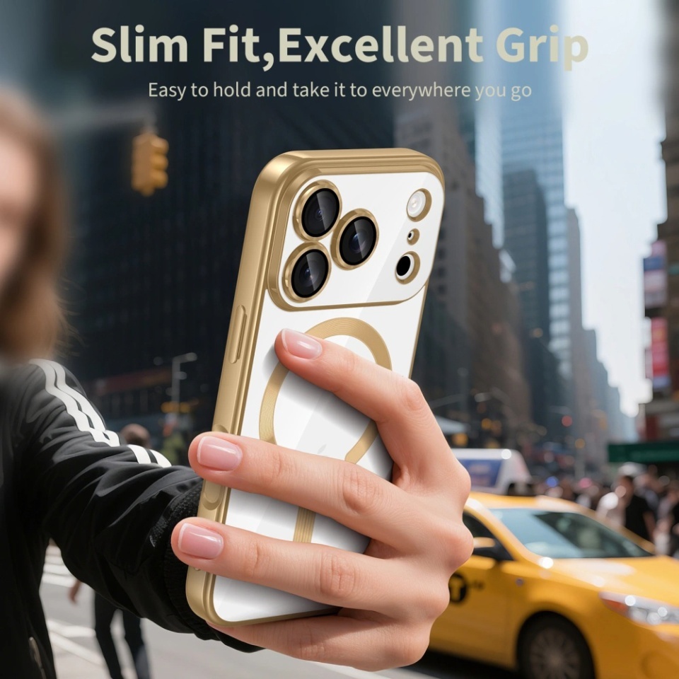 Husa pentru iPhone 17 Pro Max, SKYDDAR INNOVATION, Luxury Shield Magsafe, Protectie Antisoc, set cu sticker, Argintiu - 3 | YEO
