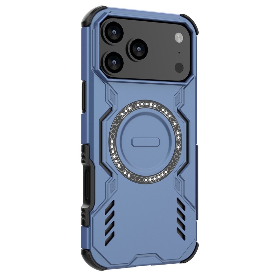 Husa pentru iPhone 17 Pro Max, SKYDDAR INOVATION, ArmorMag, Magsafe, set cu sticker, Albastru - 2 | YEO