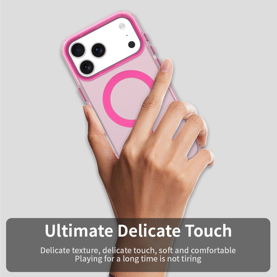 Husa pentru iPhone 17 Pro Max, SKYDDAR INOVATION, CandyCase, Magsafe, set cu sticker, Roz - 2 | YEO