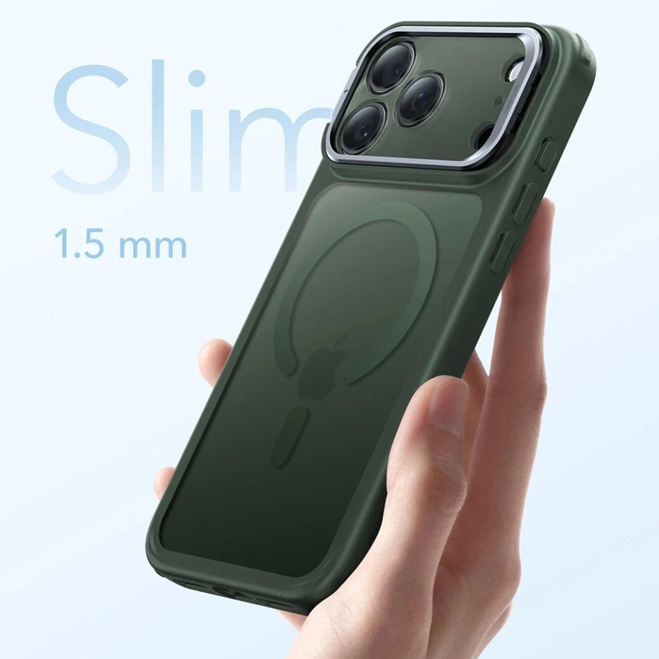 Husa pentru iPhone 17 Pro Max, slim, ESR Classic Hybrid HaloLock Kickstand, Verde - 3 | YEO