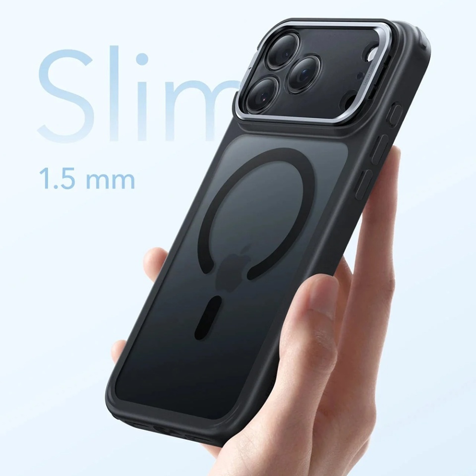 Husa pentru iPhone 17 Pro Max, slim, ESR Classic Hybrid HaloLock Kickstand, Negru frost - 2 | YEO