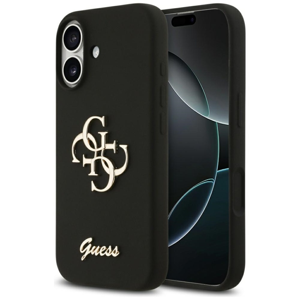 Husa pentru iPhone 17, Silicone Big 4G Script, Protectie Slim, Negru