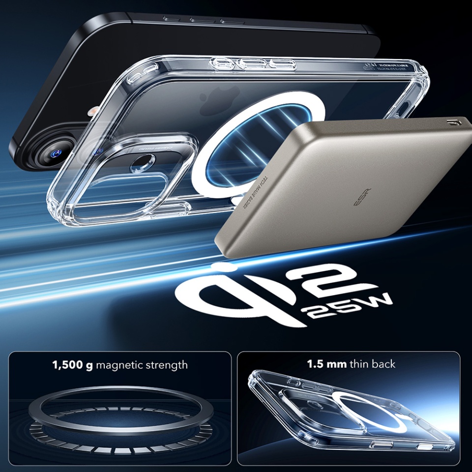 Husa pentru iPhone 17, slim, ESR Classic Hybrid HaloLock, Transparenta - 2 | YEO