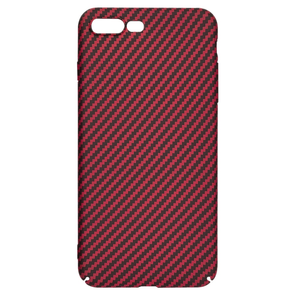 Husa pentru iPhone 8 Plus / 7 Plus, Finisaj Premium cu Textura de Carbon, Design Elegant, SKDR CarbonFlex - Rosu - 3 | YEO