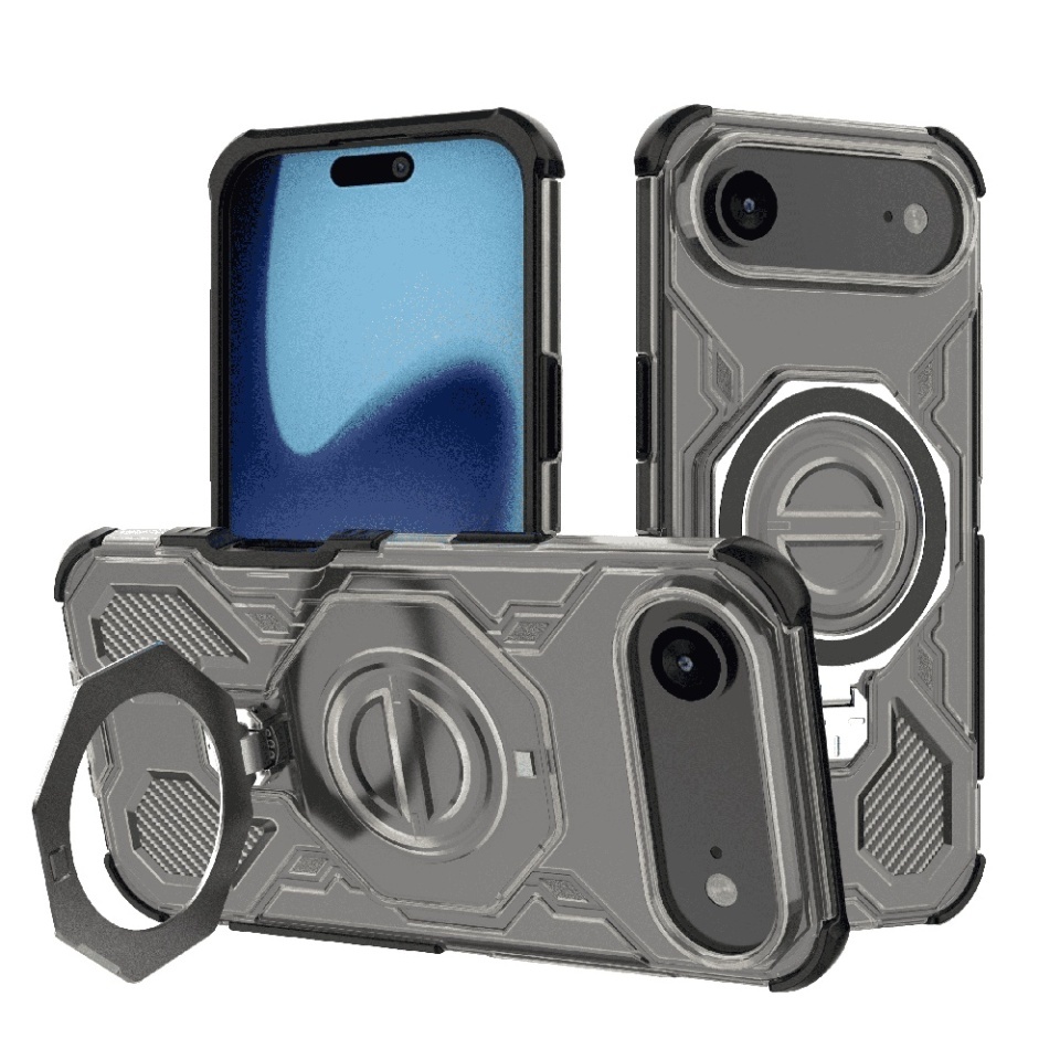 Husa pentru iPhone Air, Antisoc, SKYDDAR INOVATION, Carbon Shield PRO, Magsafe, set cu sticker, Fumuriu