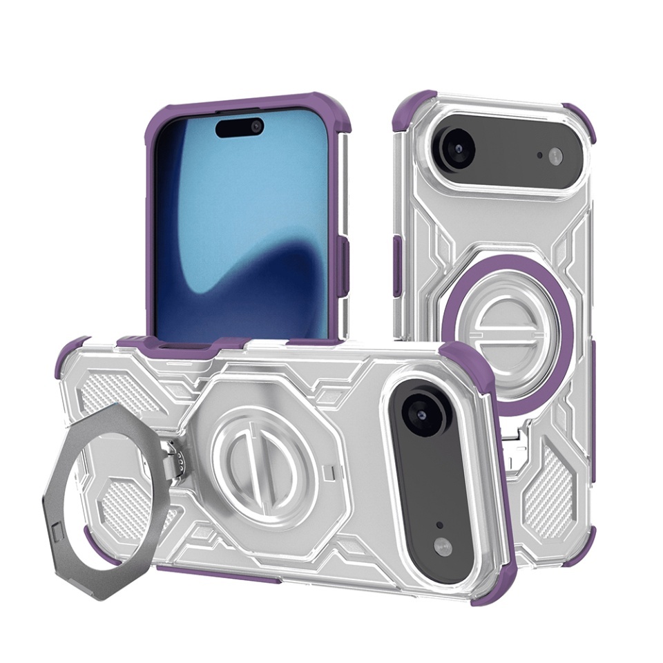 Husa pentru iPhone Air, Antisoc, SKYDDAR INOVATION, Carbon Shield PRO, Magsafe, set cu sticker, Mov - 1 | YEO