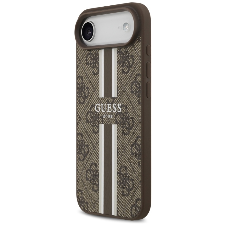 Husa pentru iPhone Air, Guess Printed Stripes MagSafe, Maro - 1 | YEO