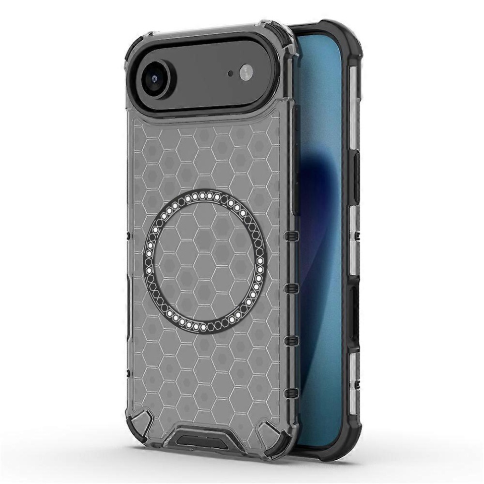 Husa pentru iPhone Air, SKYDDAR INNOVATION, HoneyComb Shield MagSafe, Negru, set cu sticker