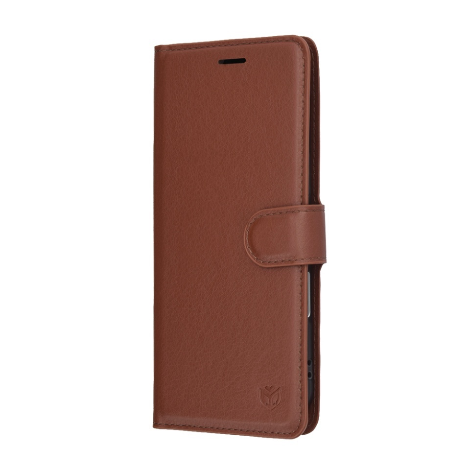 Husa pentru iPhone Air, SKYDDAR INNOVATION, Leather Folio tip Carte, cu Portofel Interior, Finisaje Premium, set cu sticker, Maro - 3 | YEO