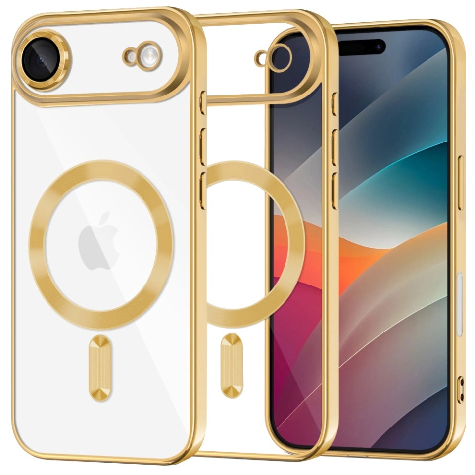 Husa pentru iPhone Air, SKYDDAR INNOVATION, Luxury Shield Magsafe, Protectie Antisoc, set cu sticker, Auriu