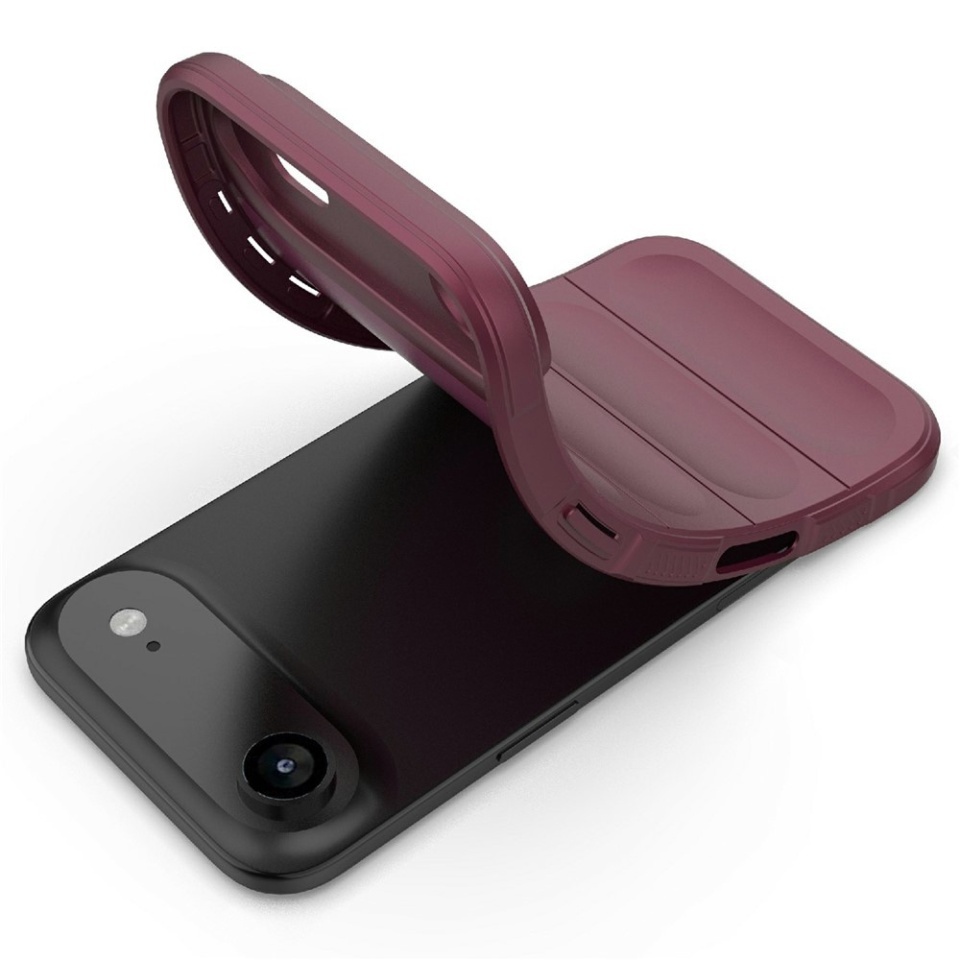 Husa pentru iPhone Air, SKYDDAR INNOVATION, Magic Shield, din Silicon Mat, set cu sticker, Bordo - 2 | YEO