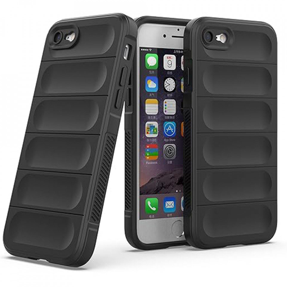 Husa pentru iPhone SE 2, SE 2020 / 7 / 8 / SE 3, SE 2022 eleganta, din silicon mat, SKDR Vogue - Negru