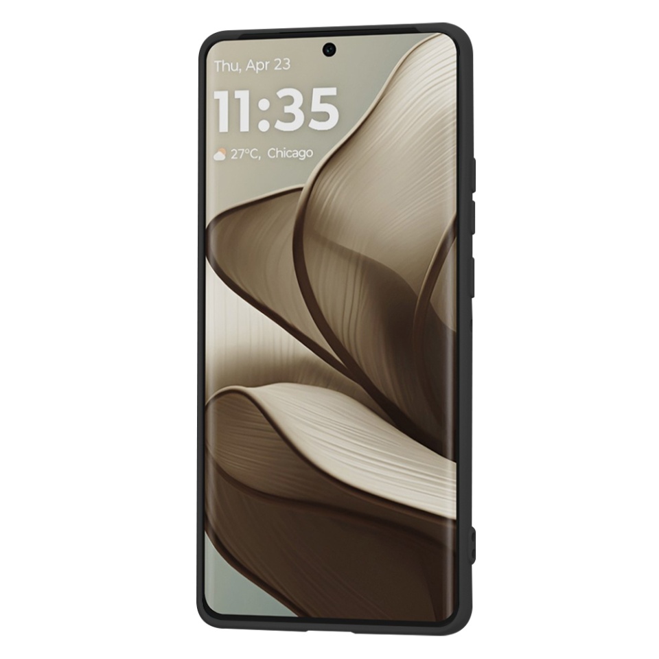 Husa pentru Motorola Edge 50 din Silicon Catifelat, Protectie Premium, Skyddar SoftElegance - Negru - 1 | YEO