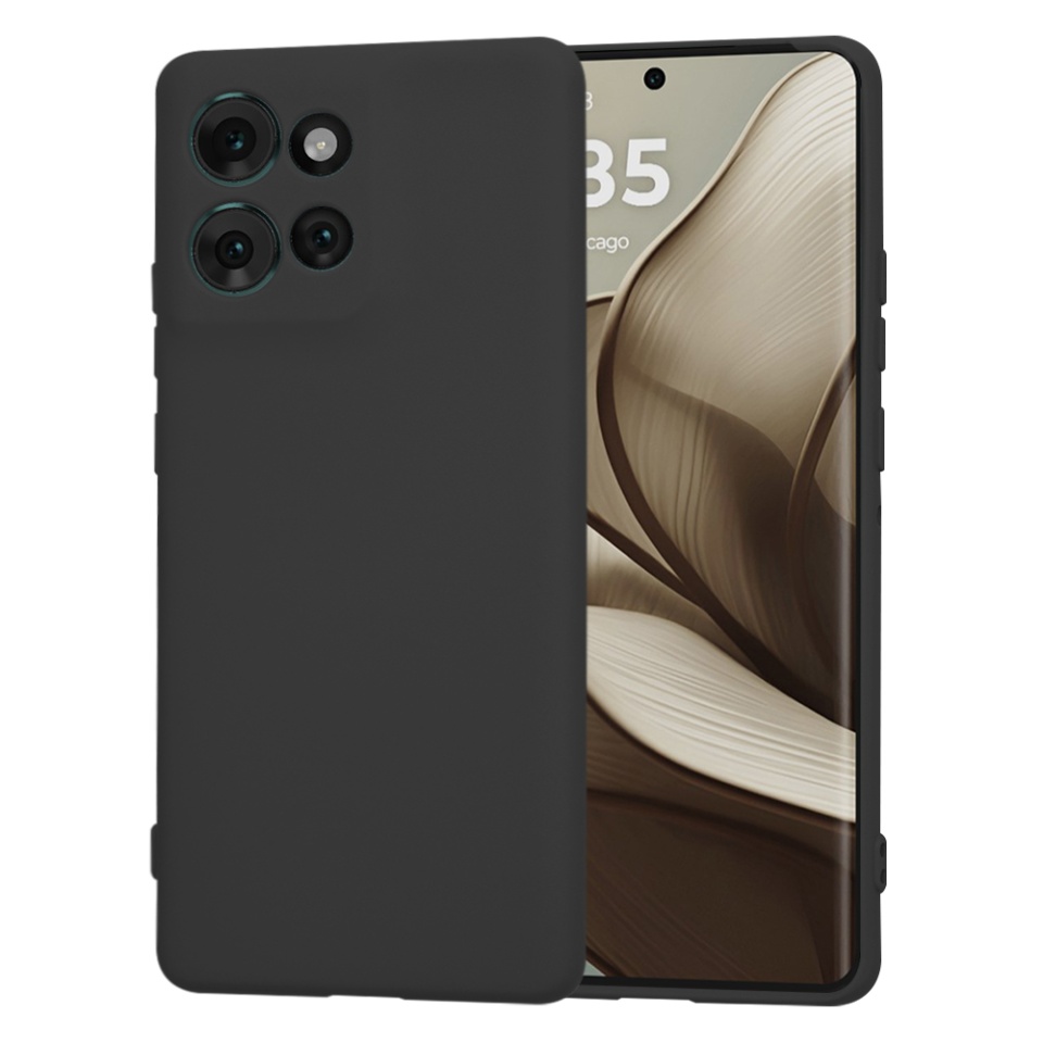 Husa pentru Motorola Edge 50 din Silicon Catifelat, Protectie Premium, Skyddar SoftElegance - Negru - 6