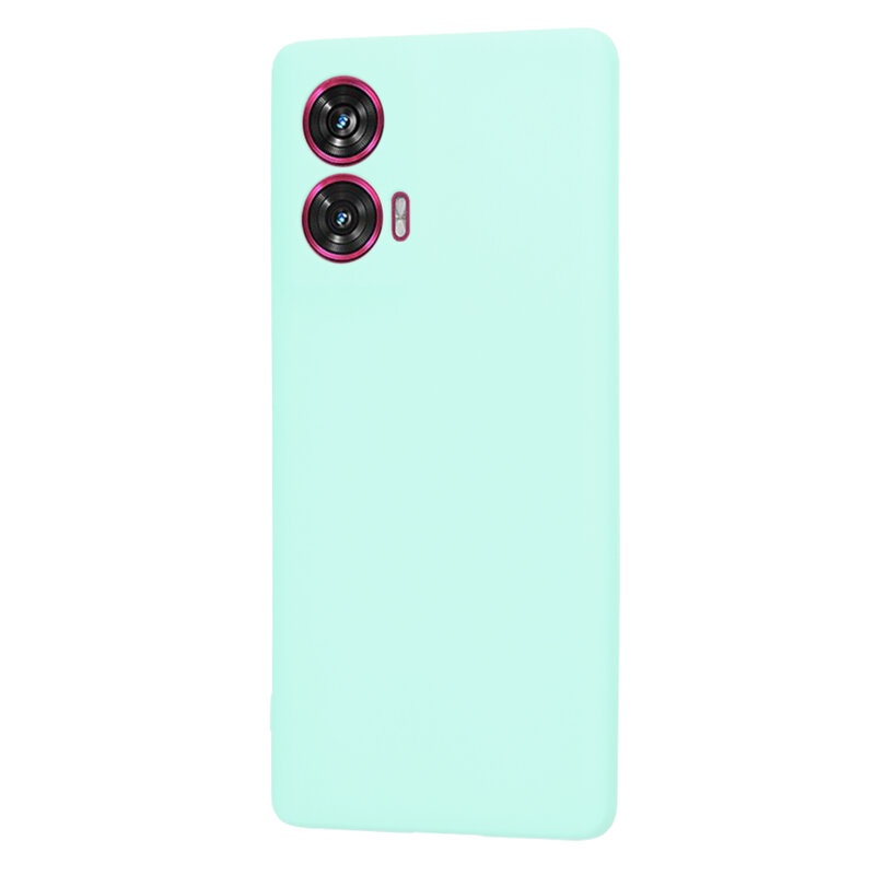 Husa pentru Motorola Edge 50 Fusion din Silicon Catifelat, Protectie Premium, Skyddar SoftElegance - Turcoaz - 2 | YEO