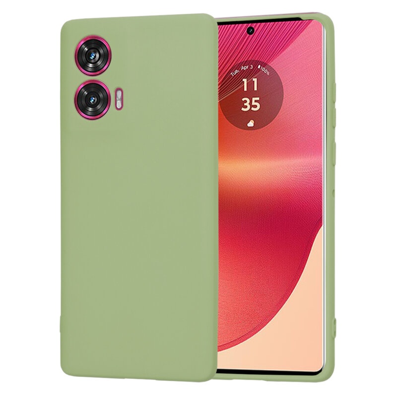 Husa pentru Motorola Edge 50 Fusion din Silicon Catifelat, Protectie Premium, Skyddar SoftElegance - Verde