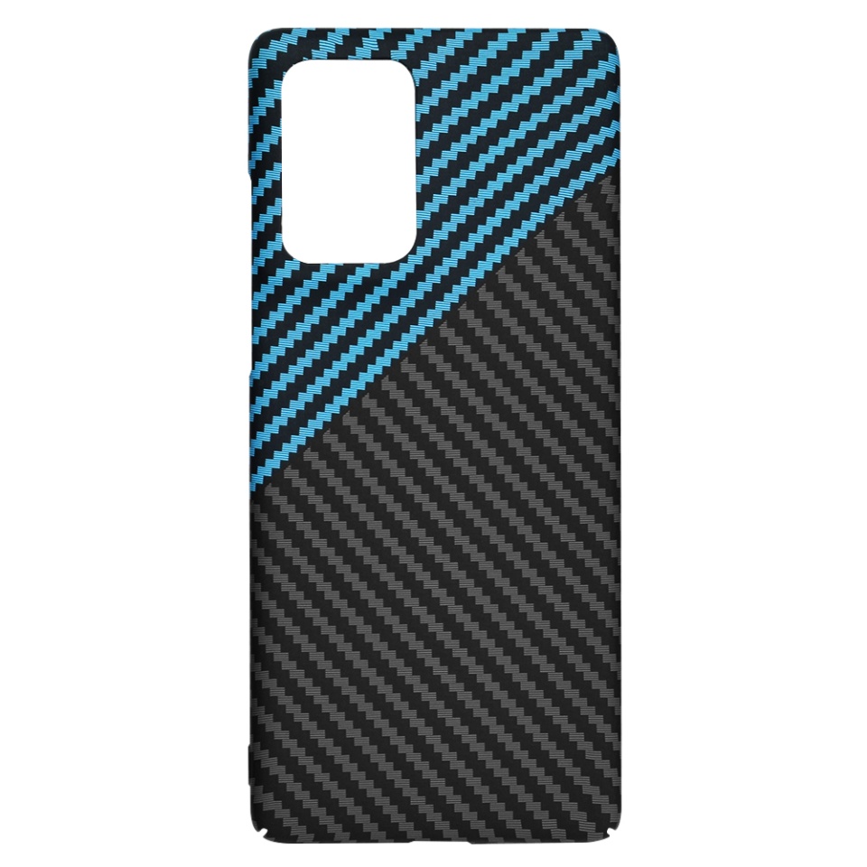 Husa pentru Motorola Edge 50 Fusion, Finisaj Premium cu Textura de Carbon, Design Elegant, SKDR CarbonFlex - Bleu - 1 | YEO
