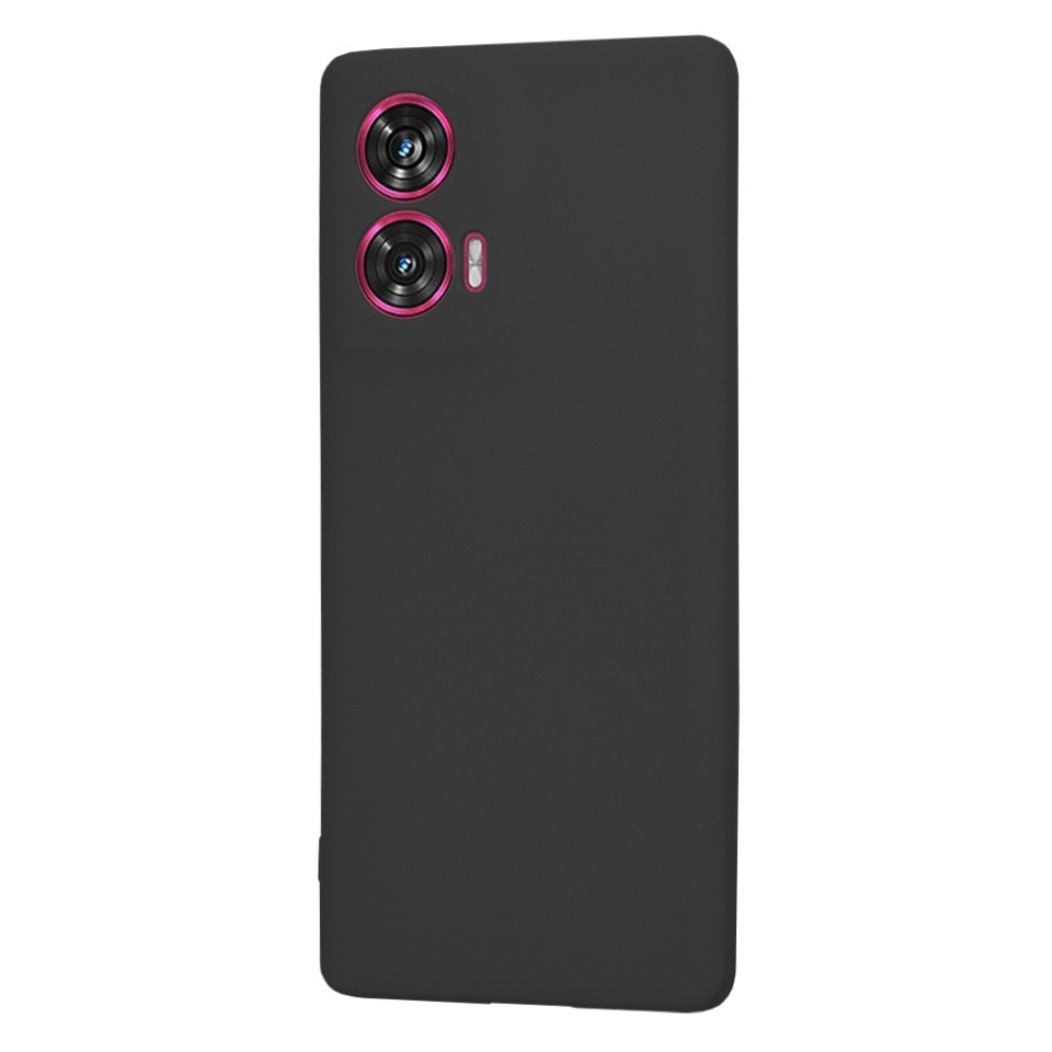 Husa pentru Motorola Edge 50 Fusion, SKYDDAR INNOVATION, din Silicon Catifelat, SoftElegance, set cu sticker, Negru - 2 | YEO