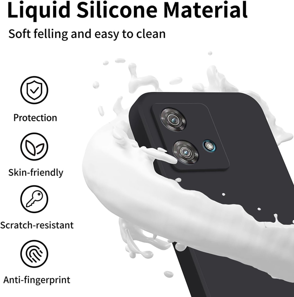 Husa pentru Motorola Edge 50 Neo din Silicon Catifelat, Protectie Premium, Skyddar SoftElegance - Negru - 1 | YEO