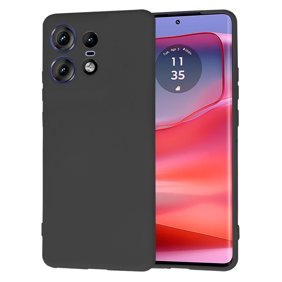 Husa pentru Motorola Edge 50 Pro din Silicon Catifelat, Protectie Premium, Skyddar SoftElegance - Negru