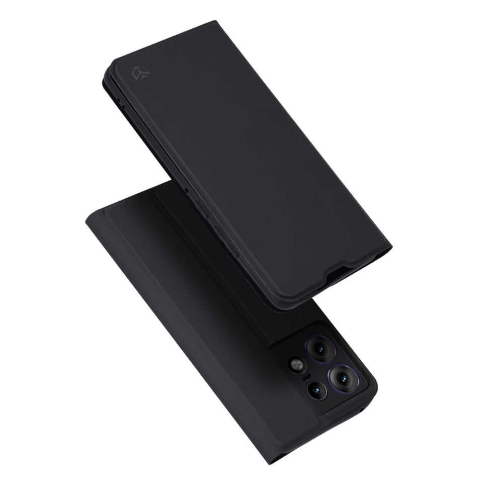 Husa pentru Motorola Edge 50 Pro, SKYDDAR INNOVATION, Magskin Book, tip Carte cu Portofel Interior, set cu sticker, Negru