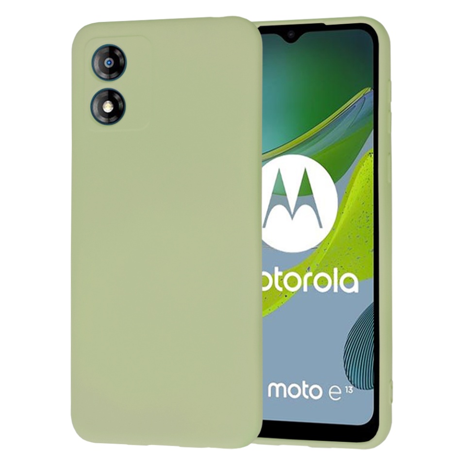 Husa pentru Motorola Moto E13 din Silicon Catifelat, Protectie Premium, Skyddar SoftElegance - Verde