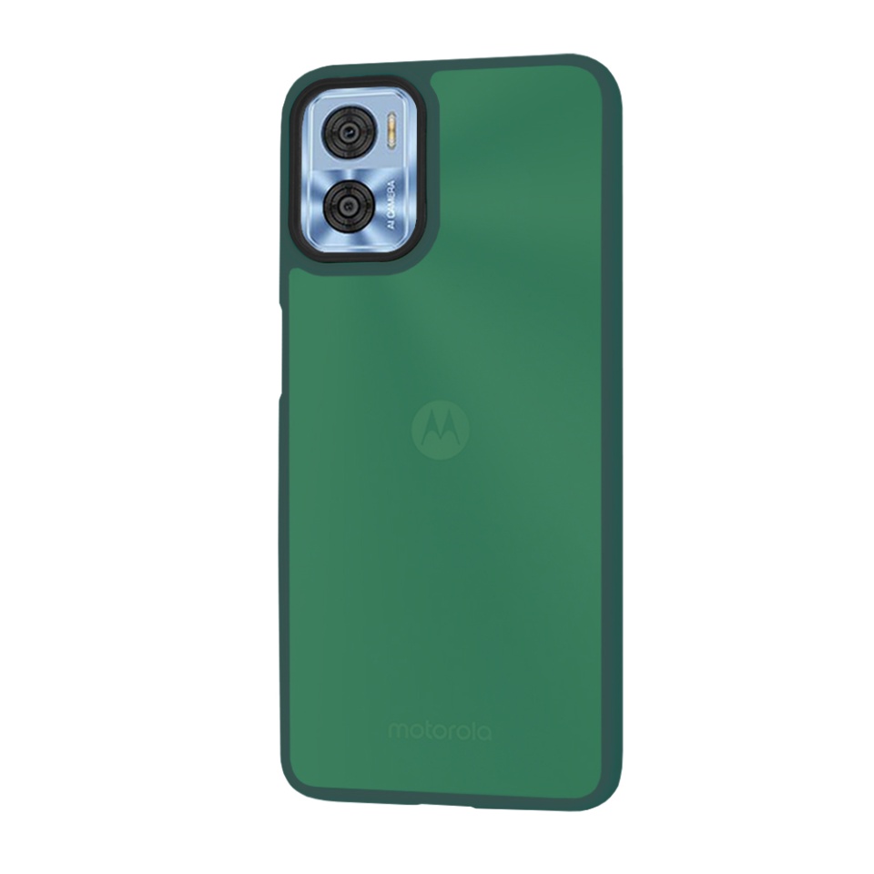 Husa pentru Motorola Moto E22 / Moto E22i, ce Absoarbe Cele mai Aspre Socuri, Skyddar Frosted - Verde inchis - 1 | YEO