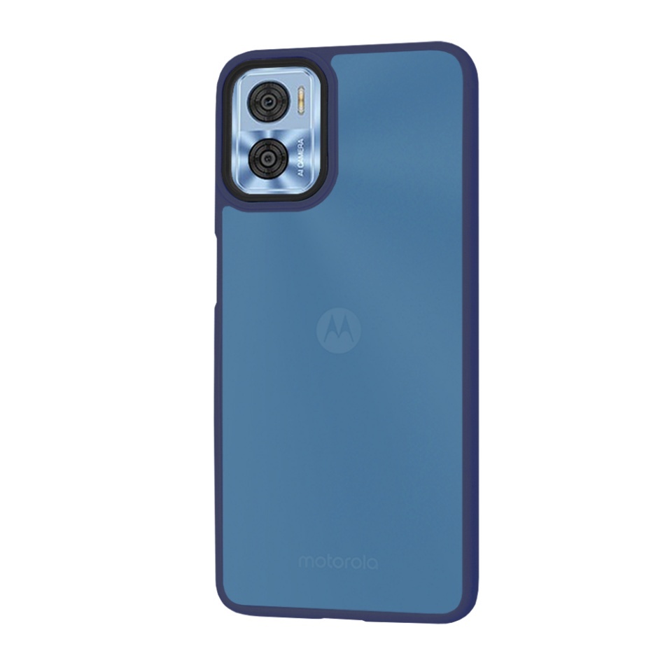 Husa pentru Motorola Moto E22 / Moto E22i, SKYDDAR INNOVATION, HaloFrost, AntiSoc, set cu sticker, Bleumarin - 1 | YEO
