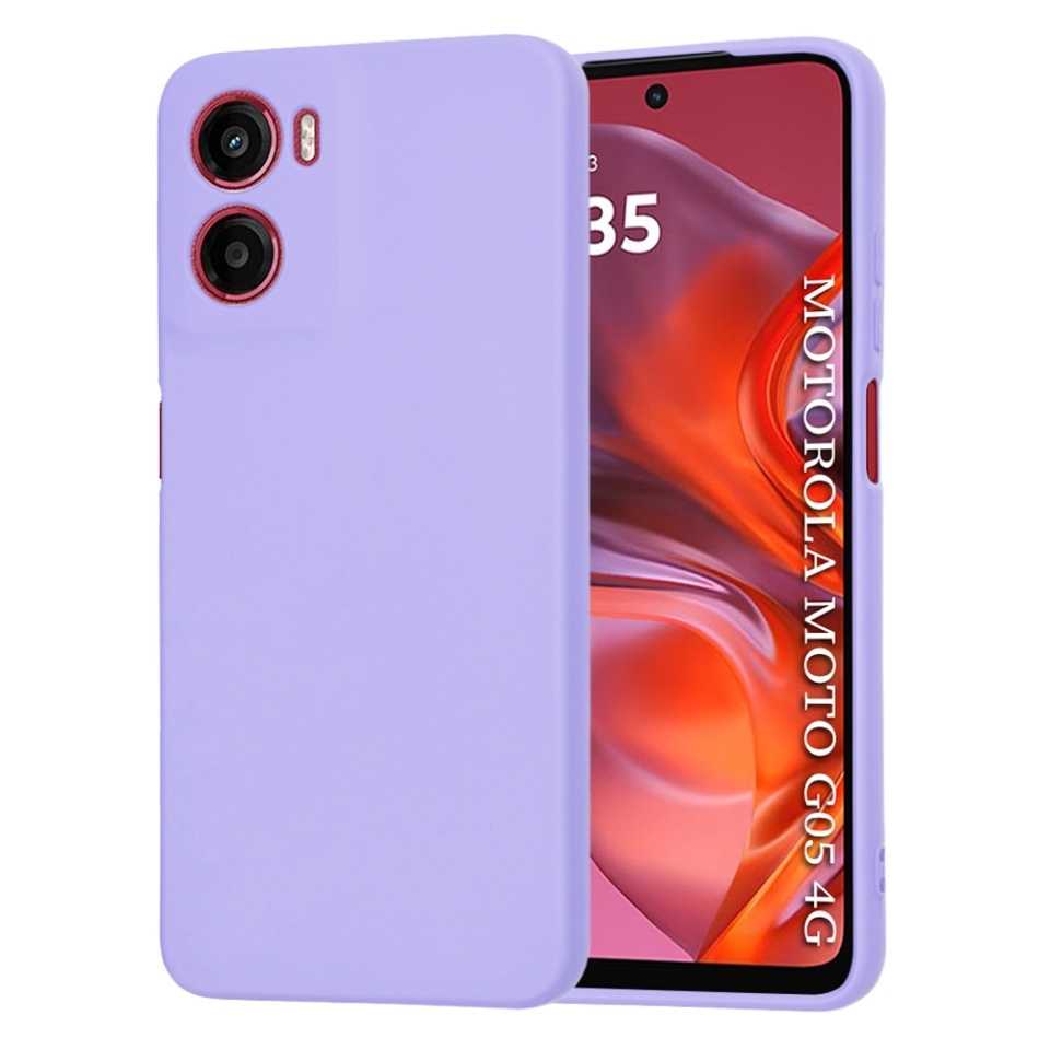 Husa pentru Motorola Moto G05 / Moto E15, SKYDDAR INNOVATION, din Silicon Catifelat, SoftElegance, set cu sticker, Violet