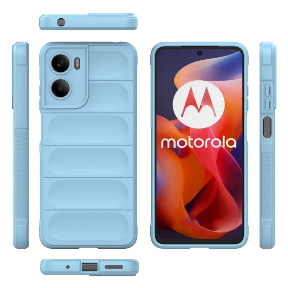 Husa pentru Motorola Moto G05 / Moto E15, SKYDDAR INNOVATION, Magic Shield, din Silicon Mat, set cu sticker, Bleu - 1 | YEO