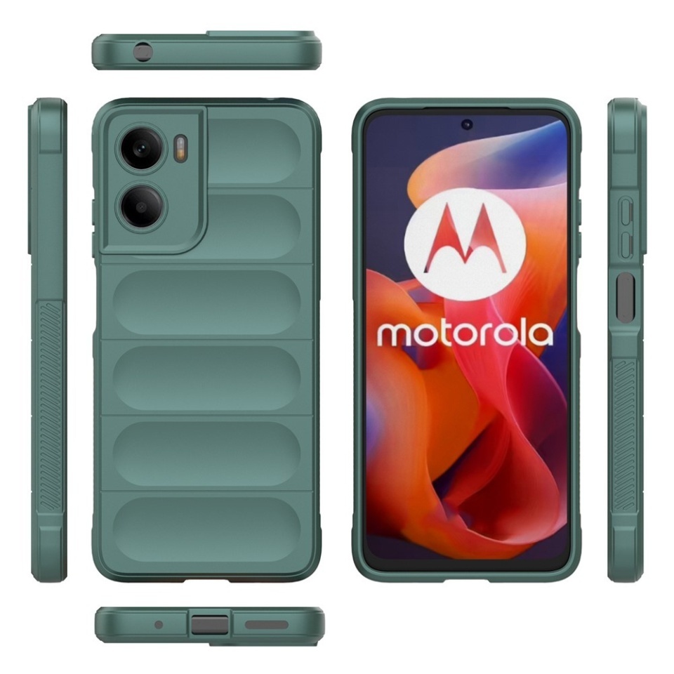 Husa pentru Motorola Moto G05 / Moto E15, SKYDDAR INNOVATION, Magic Shield, din Silicon Mat, set cu sticker, Verde - 1 | YEO