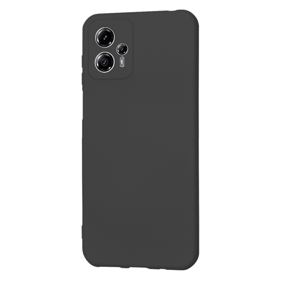 Husa pentru Motorola Moto G13, SKYDDAR INNOVATION, din Silicon Catifelat, SoftElegance, set cu sticker, Negru - 2 | YEO